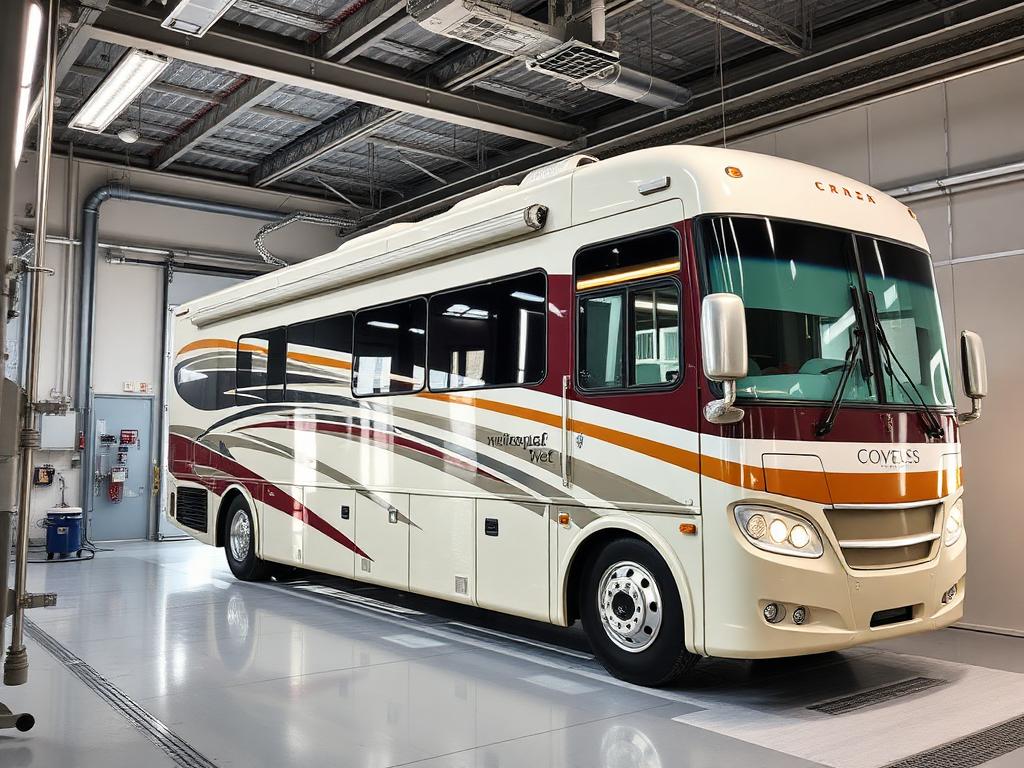 Professional motorcoach painting process